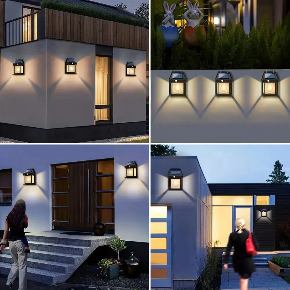 Solar Motion Sensor LED Wall Light – Waterproof Outdoor Lamp